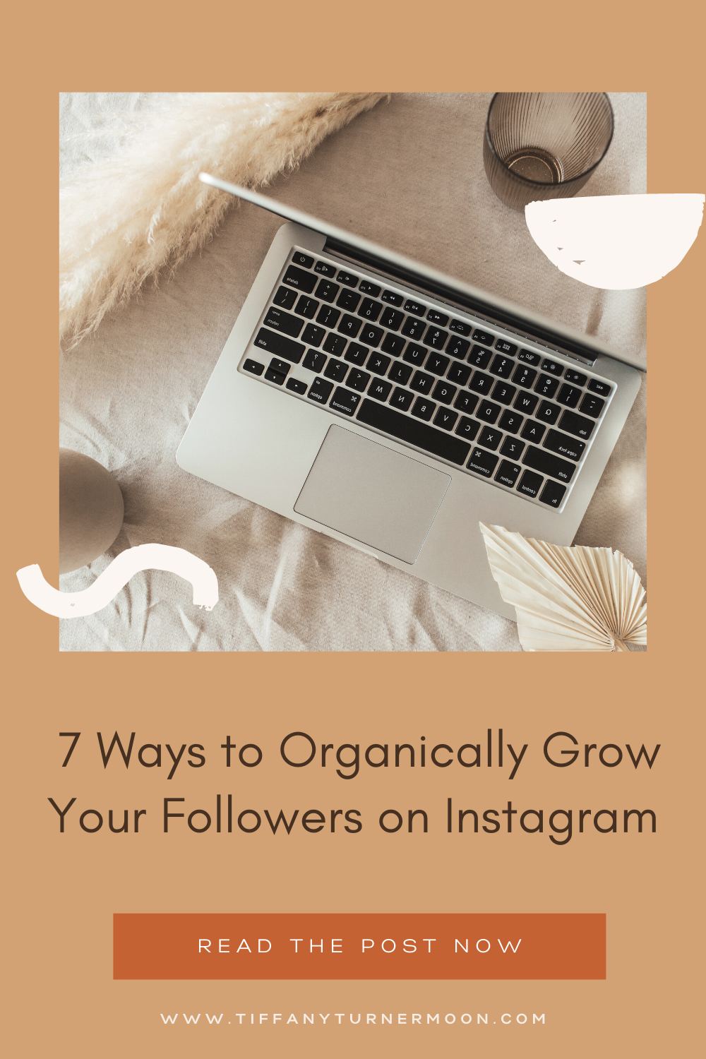 collage with laptop and text 7 Ways to Organically Grow your Followers on Instagram