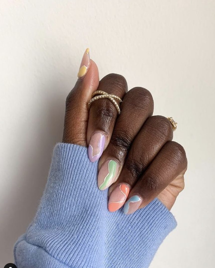 woman's Nail Trends in 2021 with neon nail polish